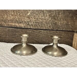 2 Risdon Mfg Co Naugatuck, Conn. Candlestick Holders Pewter VTG